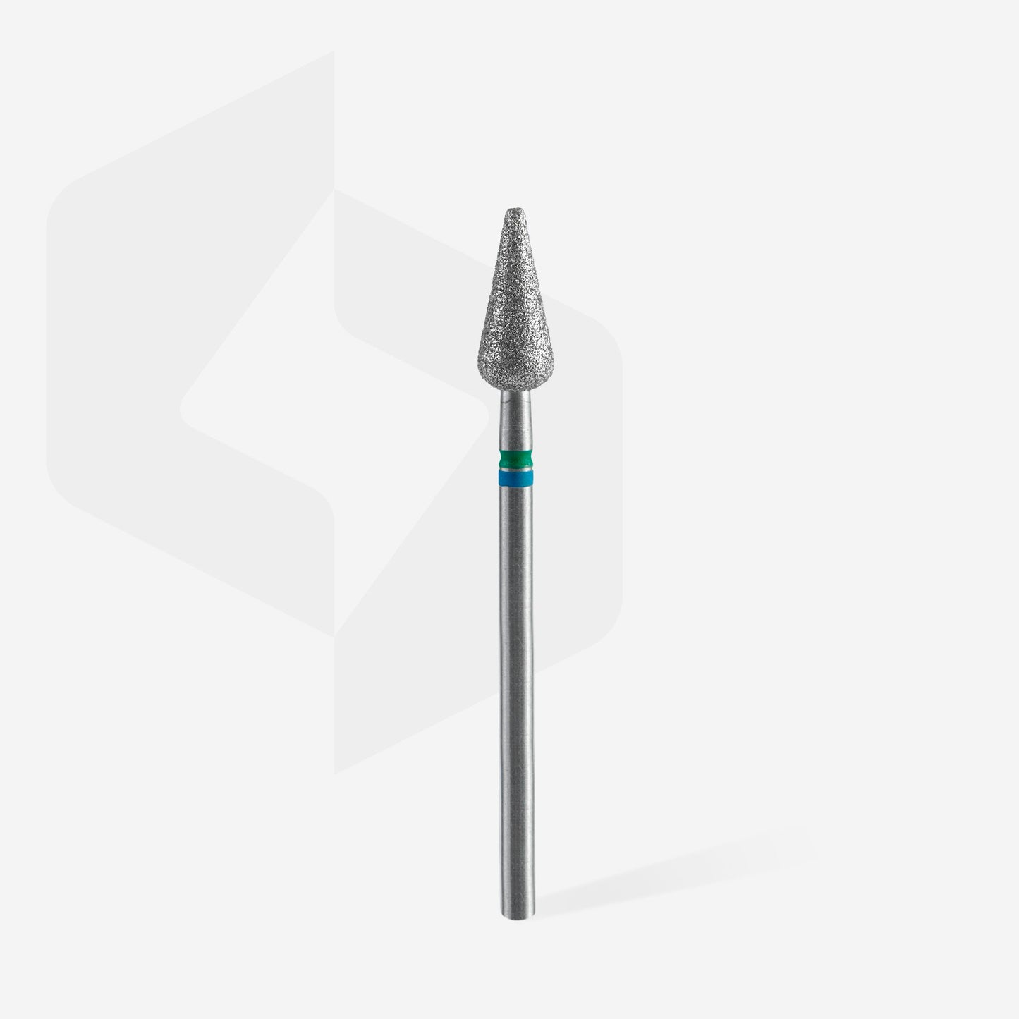 Staleks Diamond nail drill bit DUO pointed pear blue-green EXPERT head diameter 5 mm / working part 12 mm