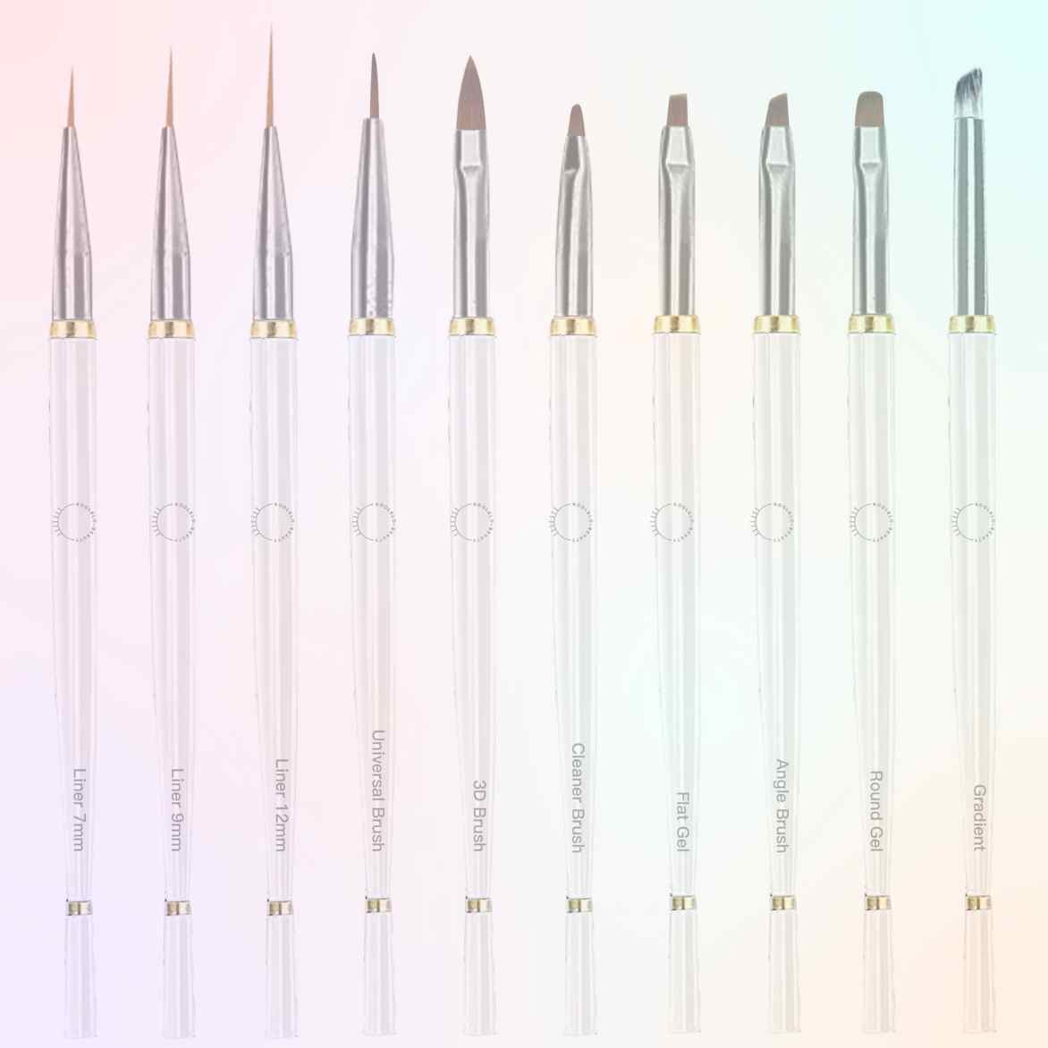 Nail art brush set 10 pieces