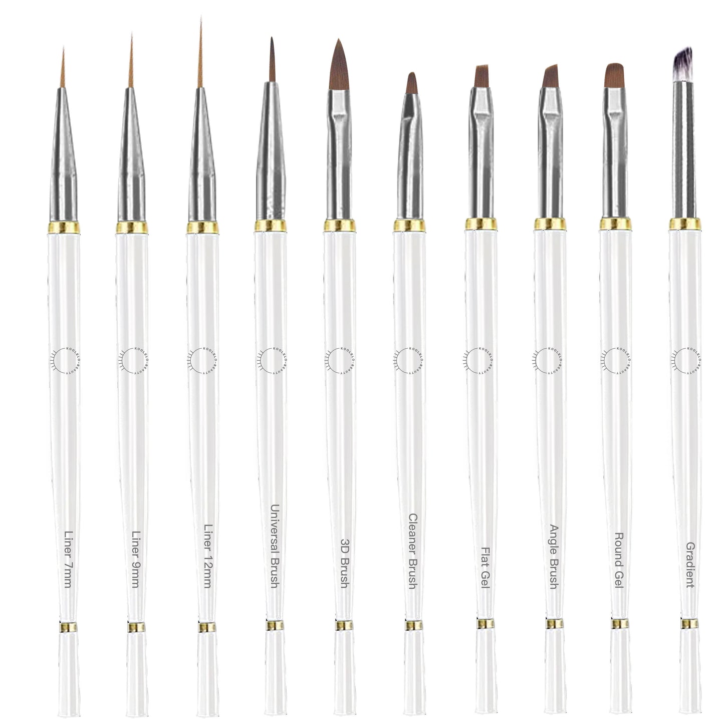 Nail art brush set 10 pieces