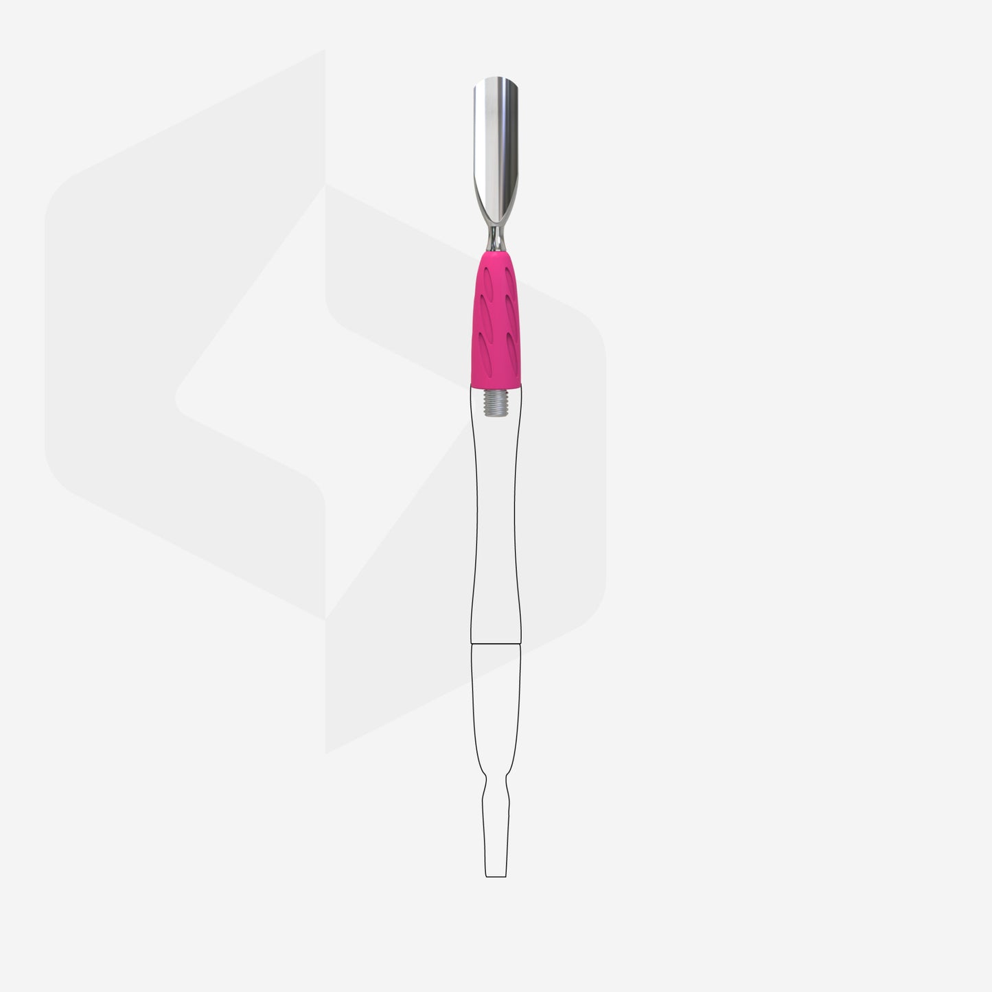 Working part of the manicure pusher Combo UNIQ 17 rounded wide pusher