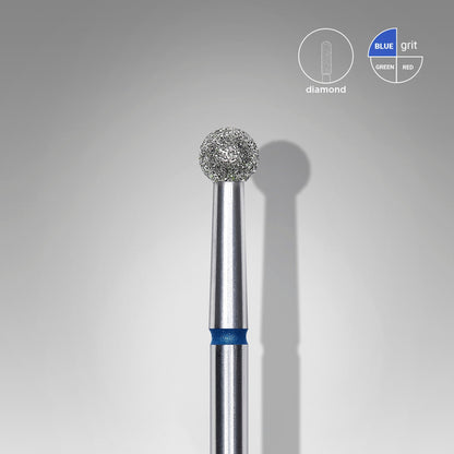 
Diamond Nail Drill Bit Ball Blue EXPERT Head Diameter 3,5 Mm Diamond grinding ball on a gray background with 'diamond' branding.