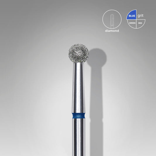 
Diamond Nail Drill Bit Ball Blue EXPERT Head Diameter 3,5 Mm Diamond grinding ball on a gray background with 'diamond' branding.