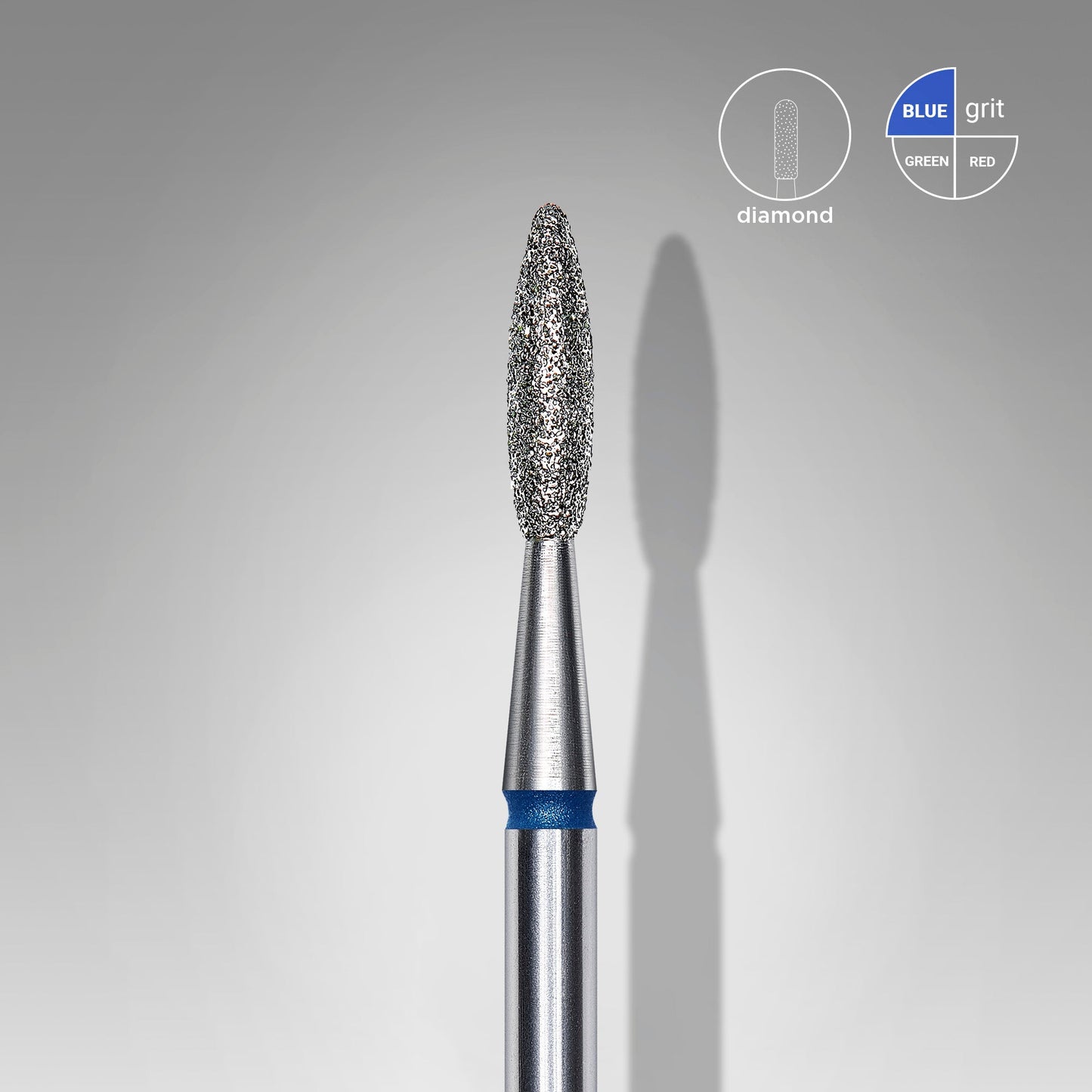 Diamond nail drill bit on a gray background with 'diamond' branding.