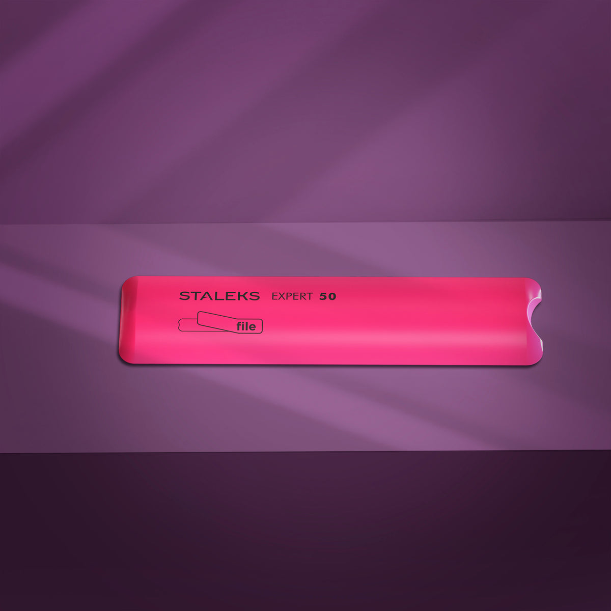 Straight plastic slanted nail file (base) EXPERT