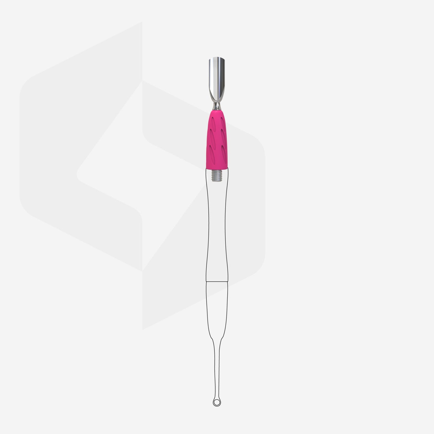 Working part of the manicure pusher Combo UNIQ 16 rounded narrow pusher