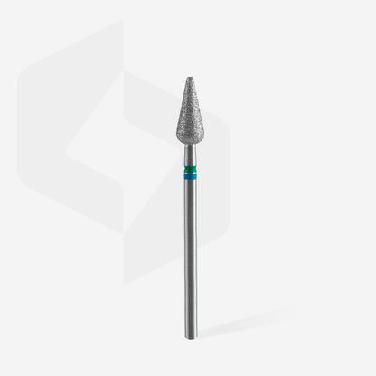 Staleks Diamond nail drill bit DUO pointed pear blue-green EXPERT head diameter 5 mm / working part 12 mm