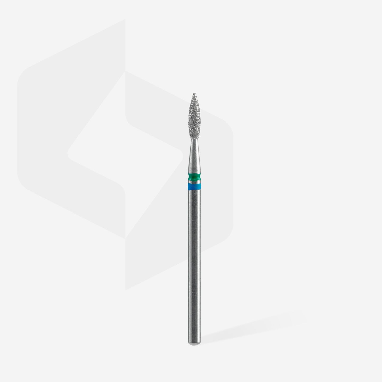 Staleks Diamond nail drill bit DUO flame blue-green EXPERT head diameter 2,1 mm / working part 8 mm
