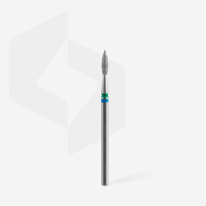 Staleks Diamond nail drill bit DUO flame blue-green EXPERT head diameter 2,1 mm / working part 8 mm
